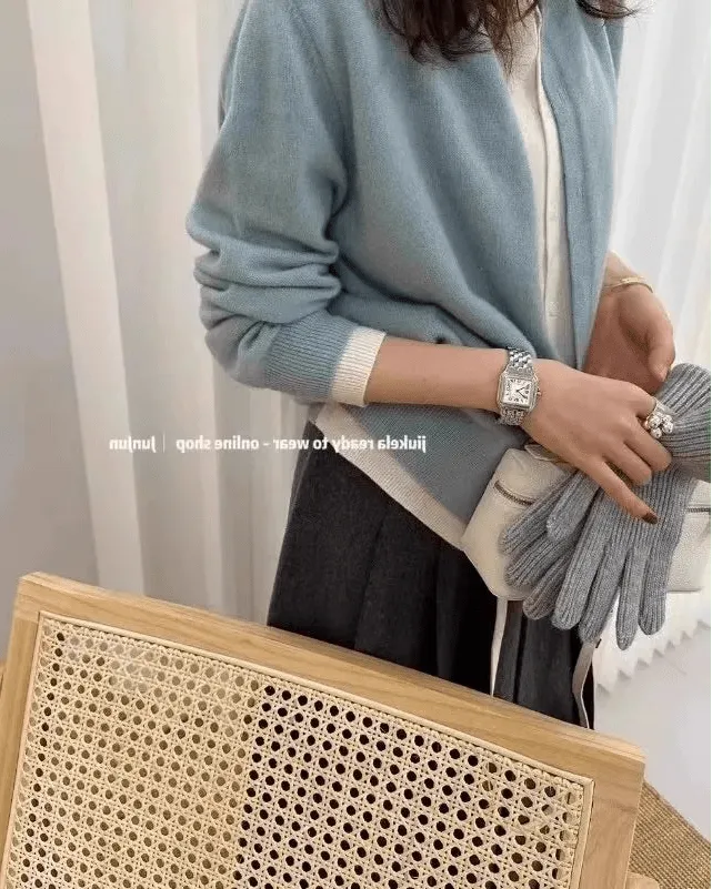 Cashmere Button-Front Round-Neck Relaxed-Fit Cardigan