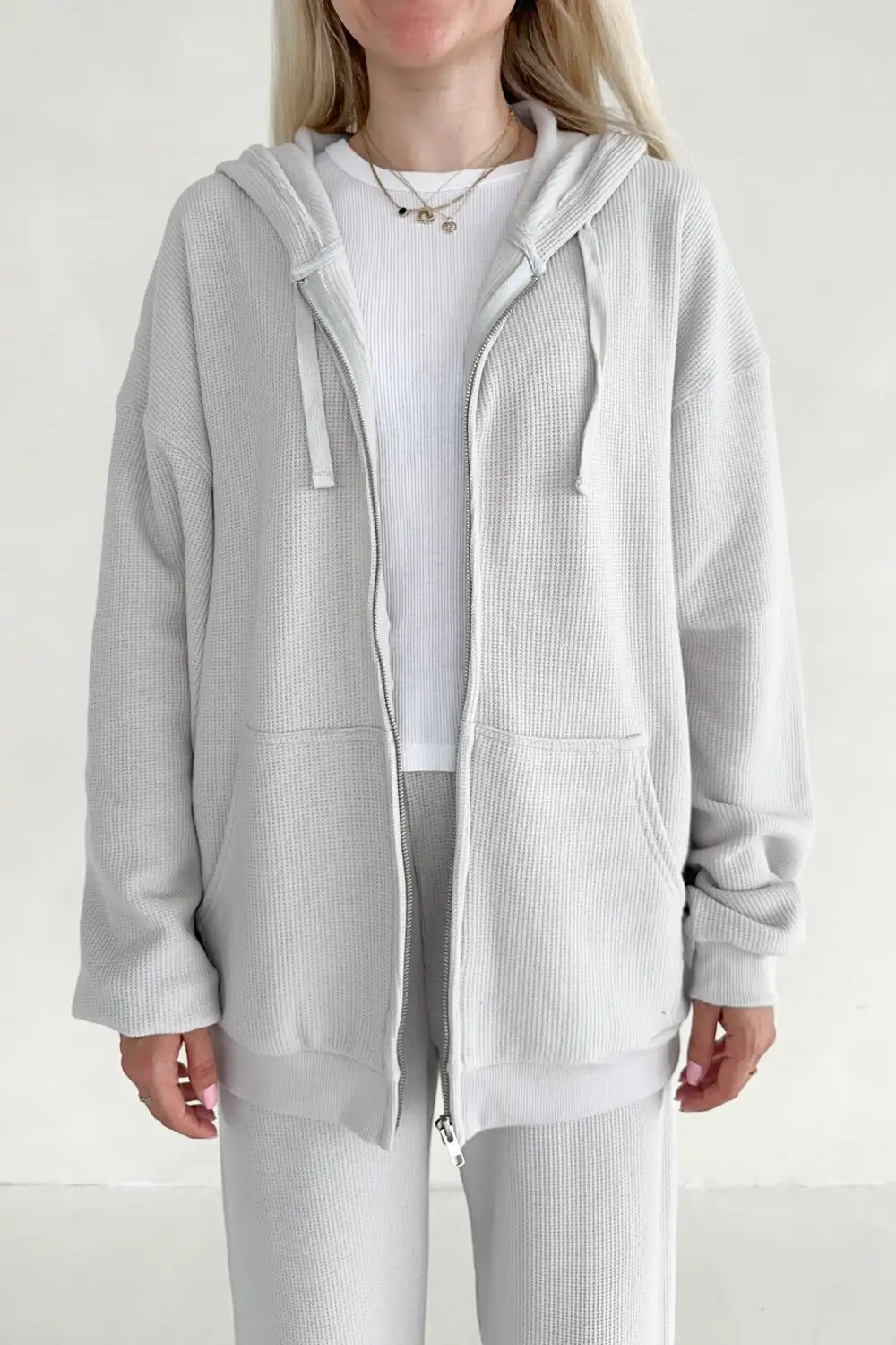 Comfort Shape Waffle Knit Hoodie