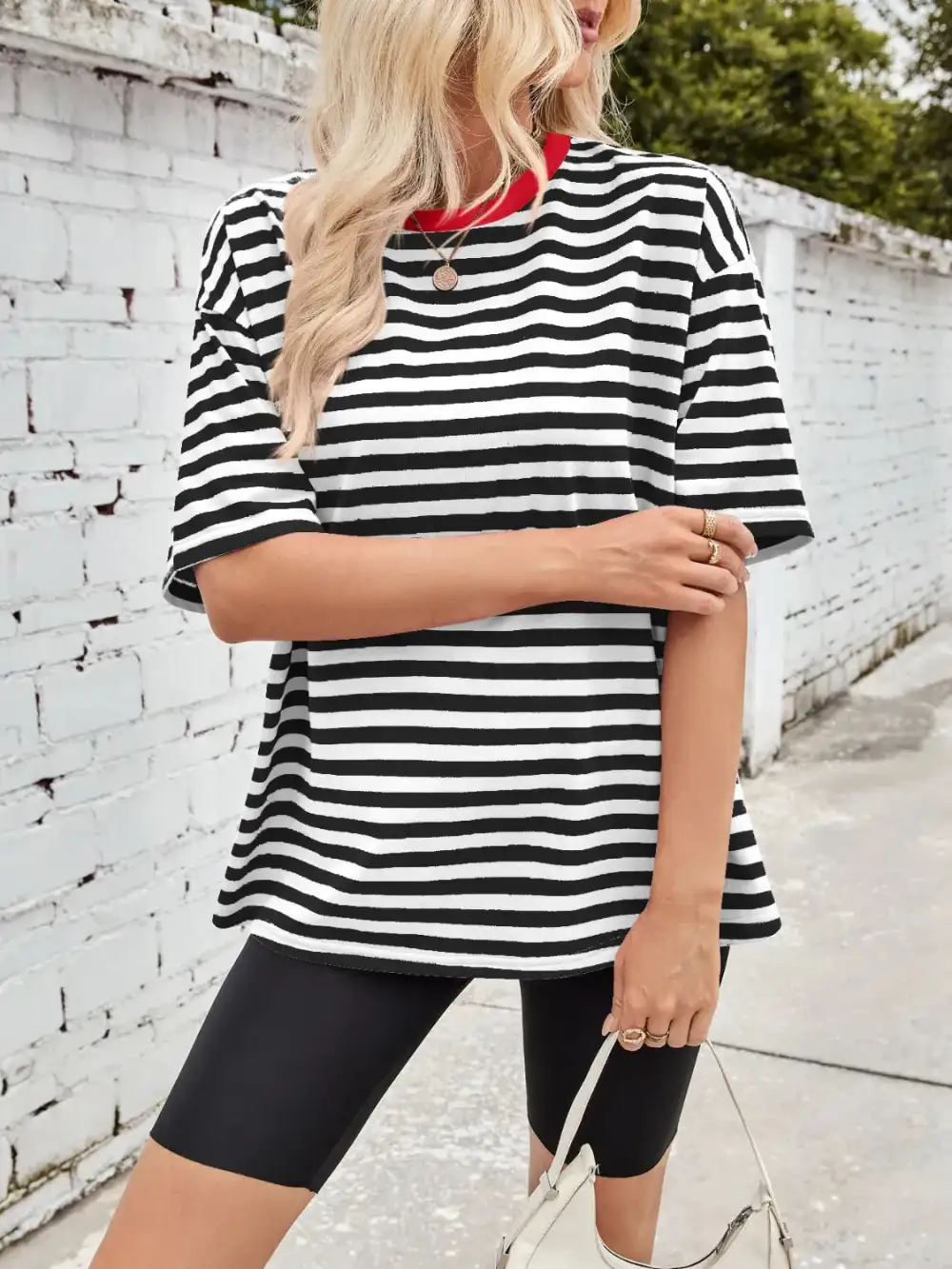 Striped Oversized Casual Tee