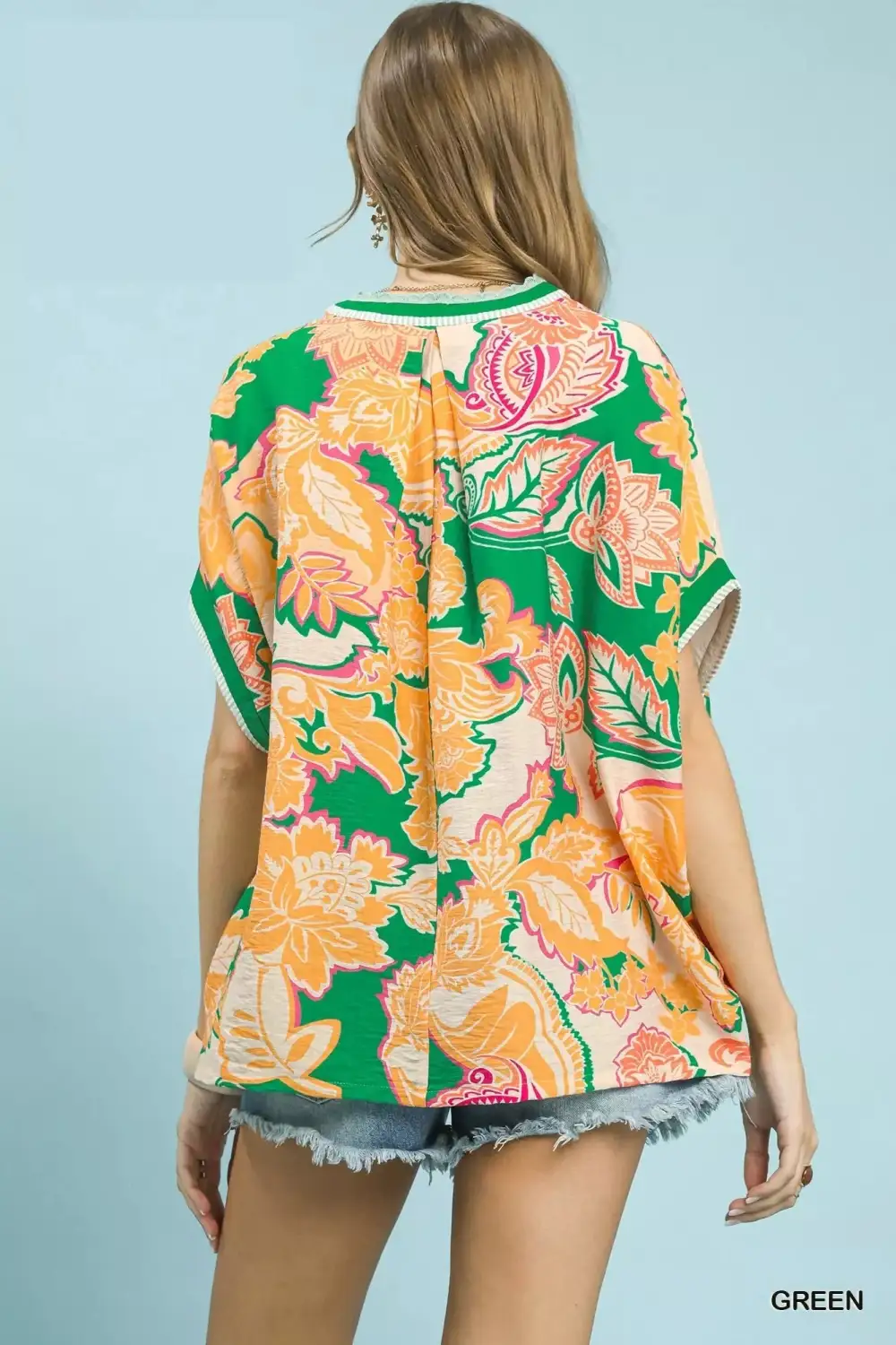 Abstract Print Oversized Top