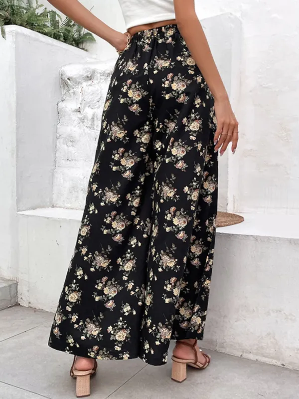 Wide Leg Floral Pants