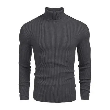 🔥 Limited-Time Sale – Men’s Knitted Ribbed Turtleneck Sweater | Warm. Stylish. Perfect for Fall & Winter.