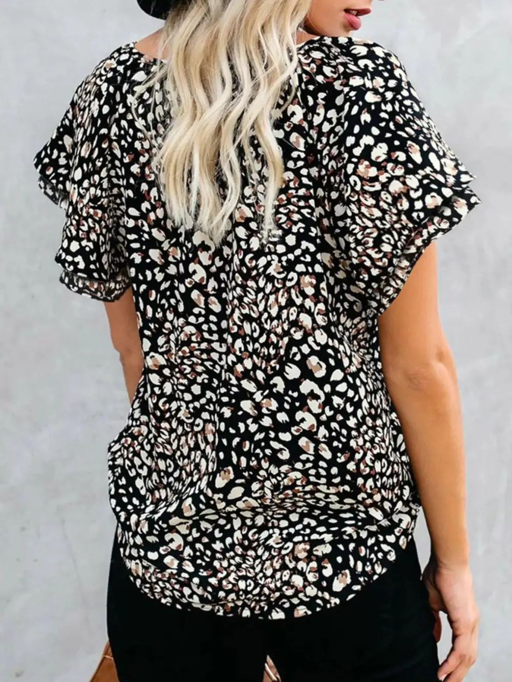 Floral Print V Neck Shirt Plus