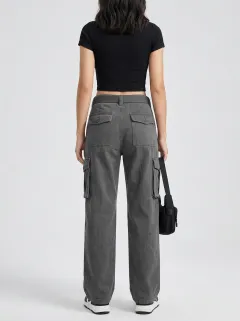 Lifestyle Utility Style Multi Pocket Essential Women's Multi Pocket Cargo Pants