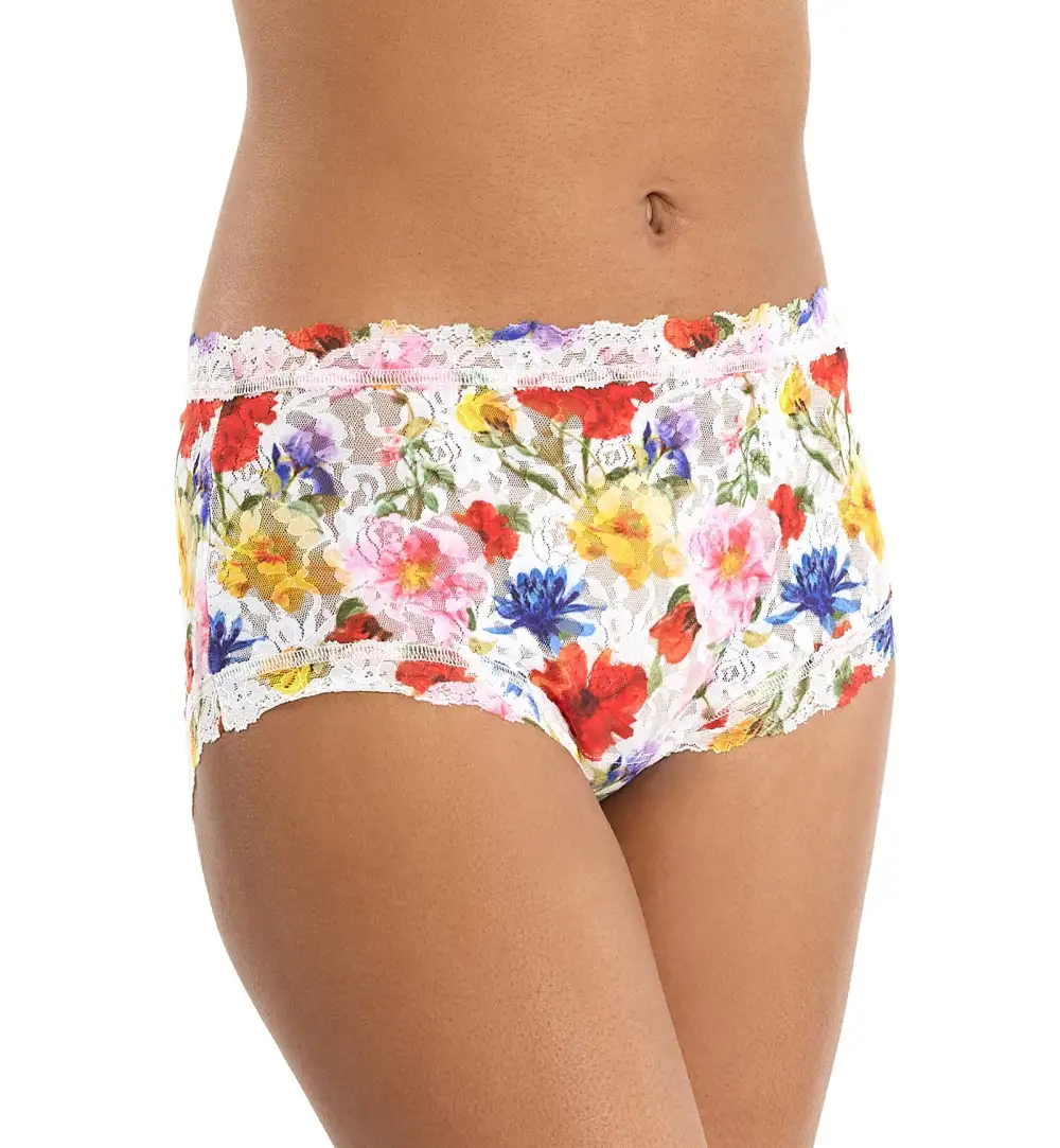 Classic High-Waist Lace Cotton Boyshort Panty