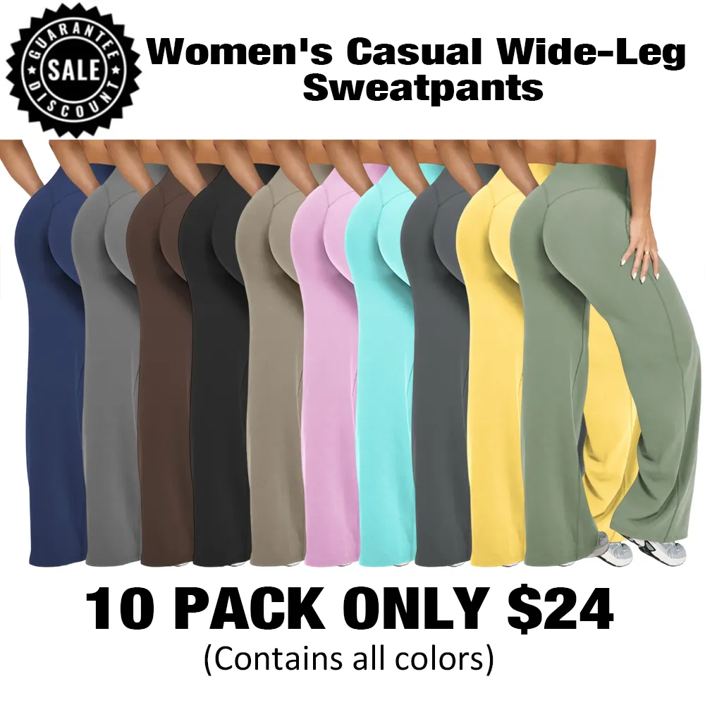 Women's Casual Wide-Leg Sweatpants-🔥10-Pack- Only $24