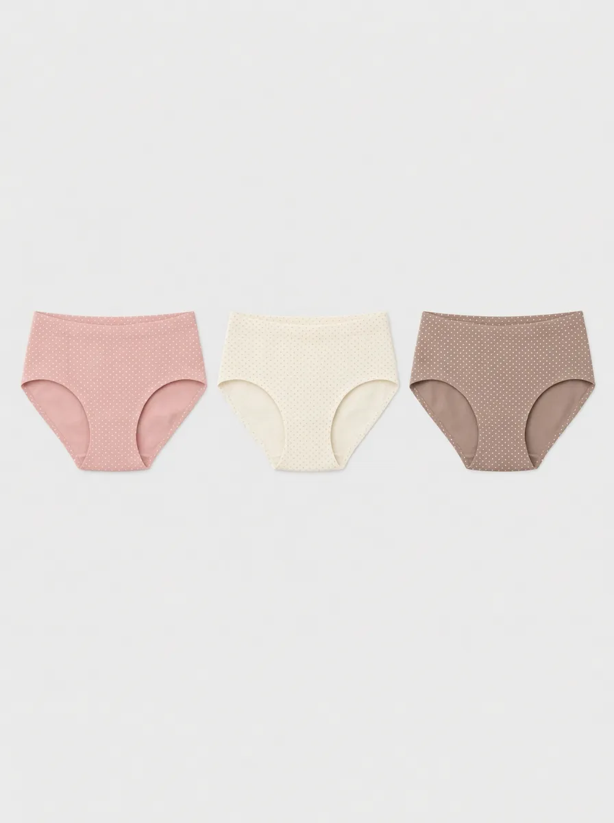 Women's Multicolor Polka Dot Brief Briefs 3-Pack