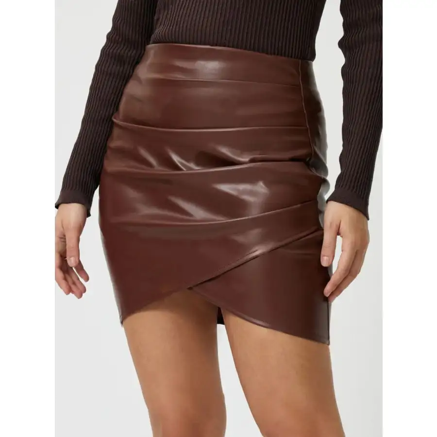 Ruched Asymmetrical Hem Skirt