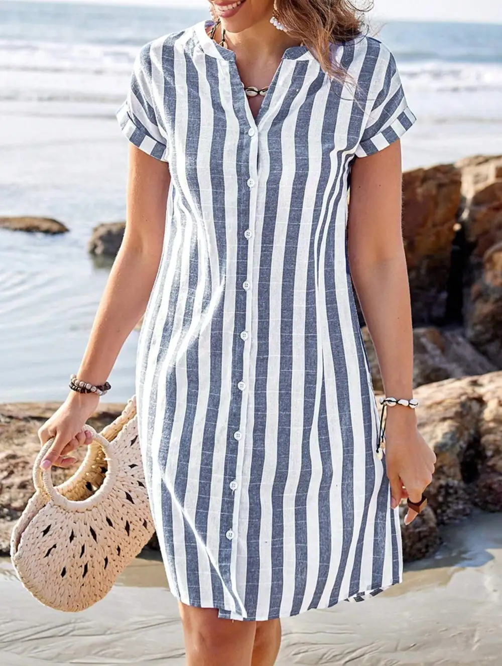 Striped Relaxed Button Shirt