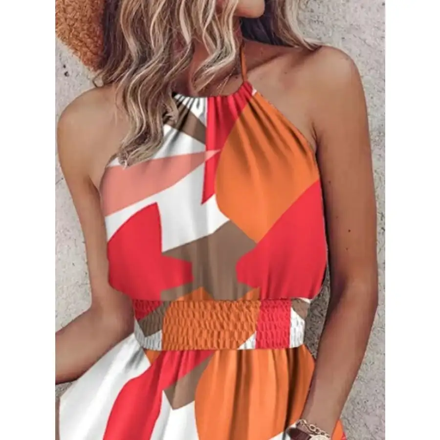 Paisley Print Halter Neck Mini Dress