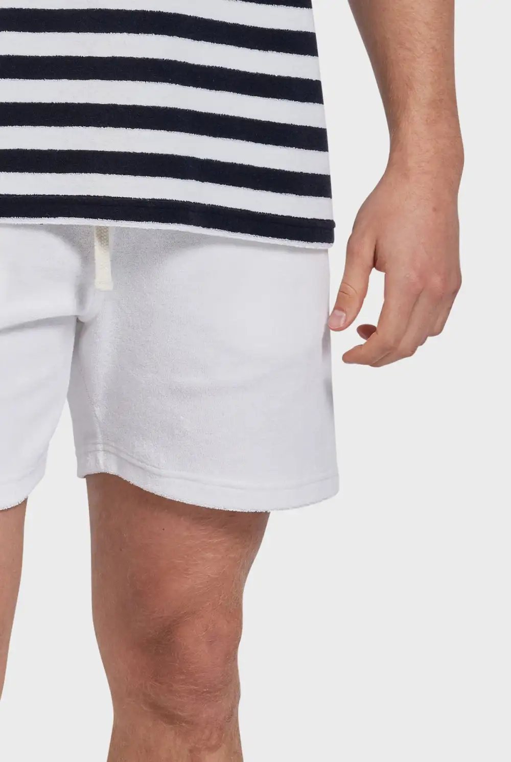White Linen Blend Shorts