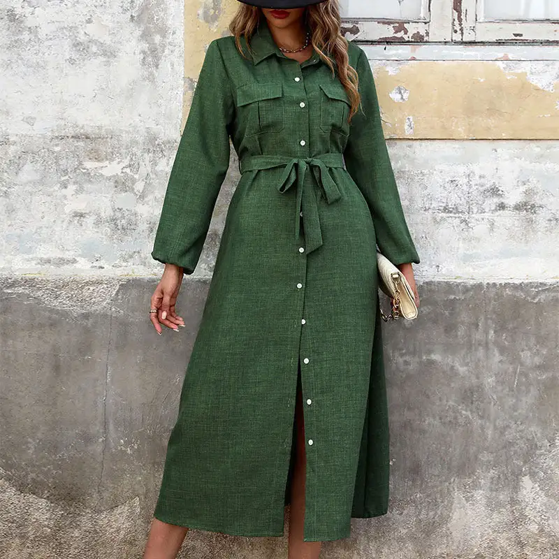 Women's Shirt Pleated Dress