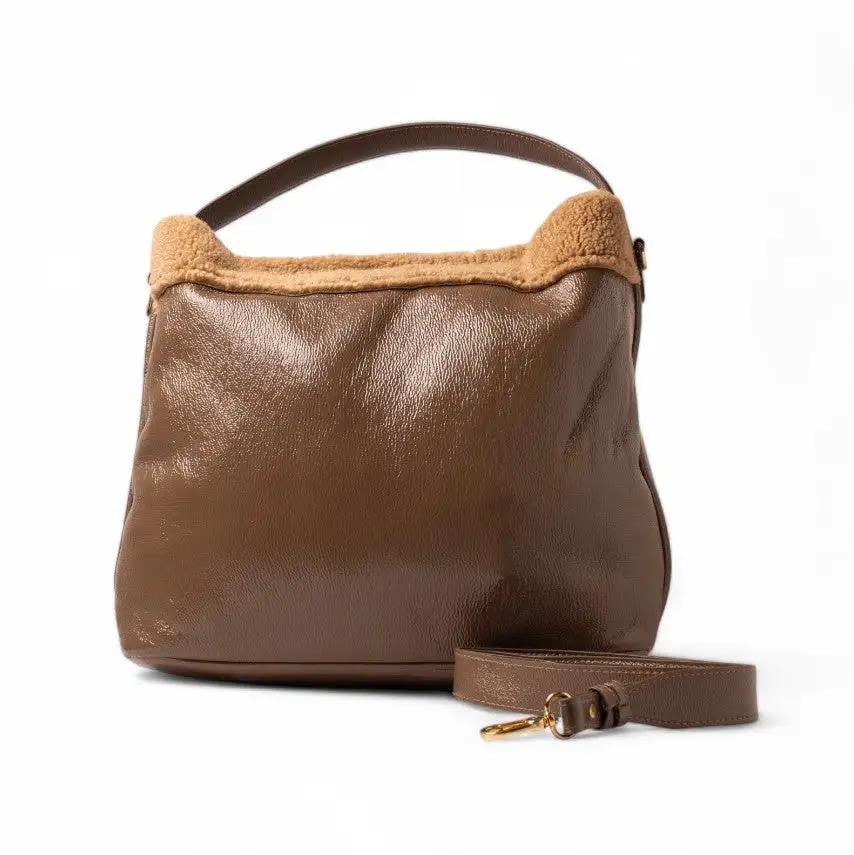 Structured Shoulder Leather Handbag