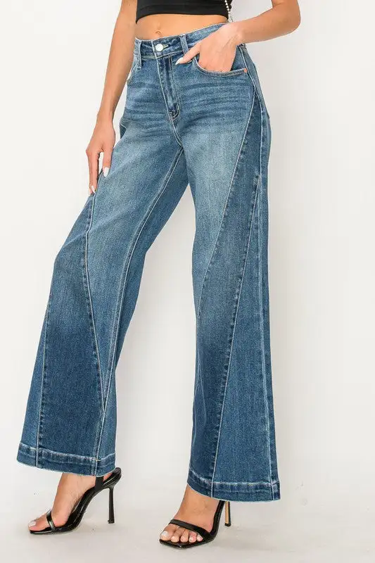 High Rise Flare Relaxed Denim Jeans