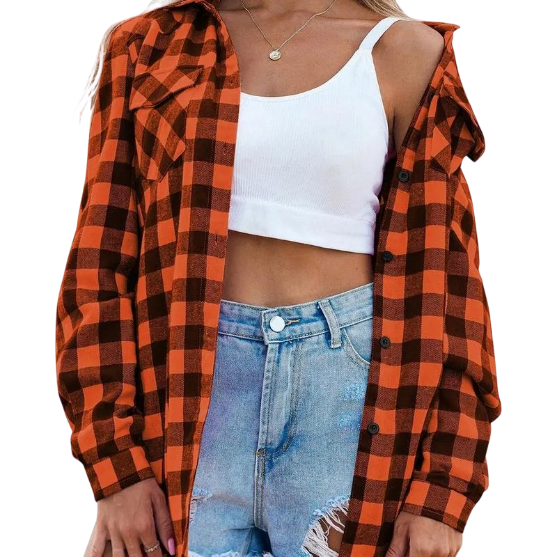 Women‘s Plaid Flannel Shirt