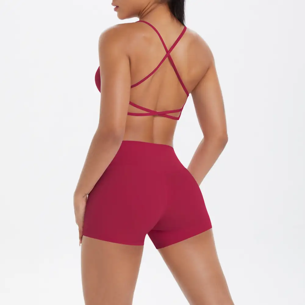 Backless Sleeveless Two-Piece Top and Shorts Active Set