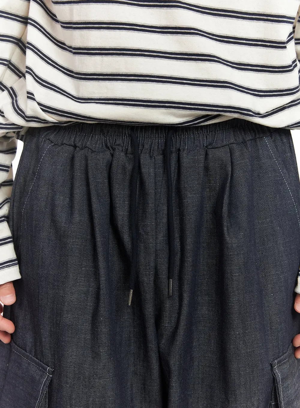 Men's Cargo Stitched Denim Shorts