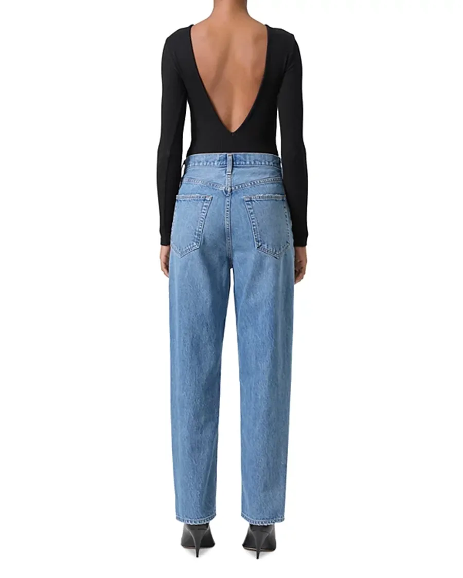 V-Waist High Rise Baggy Jeans