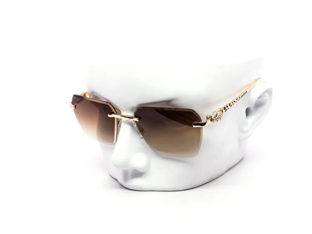 12-Pack Luxury Rimless Hexagon Gradient Metal Sunglasses