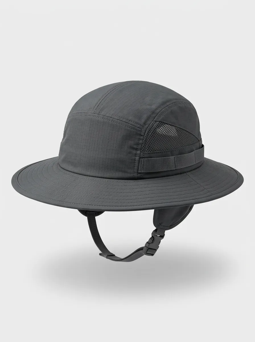 Breathable Mesh Chin Strap Bucket Hat