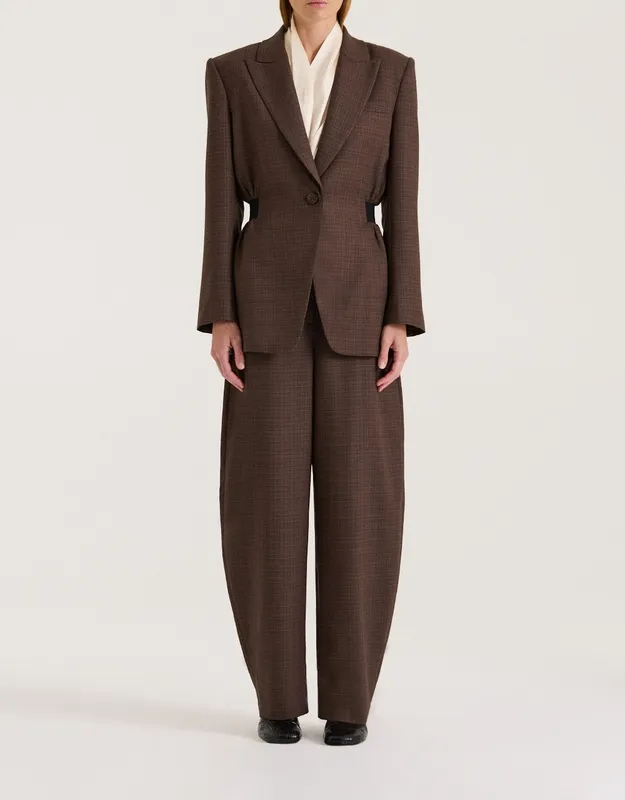 Ganache Cinched Waist Longline Blazer
