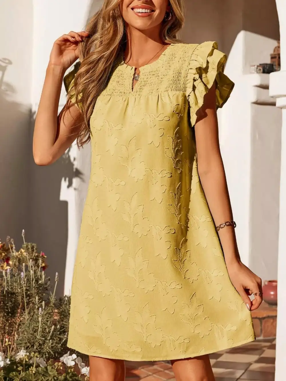 Floral Ruffle Mini Dress