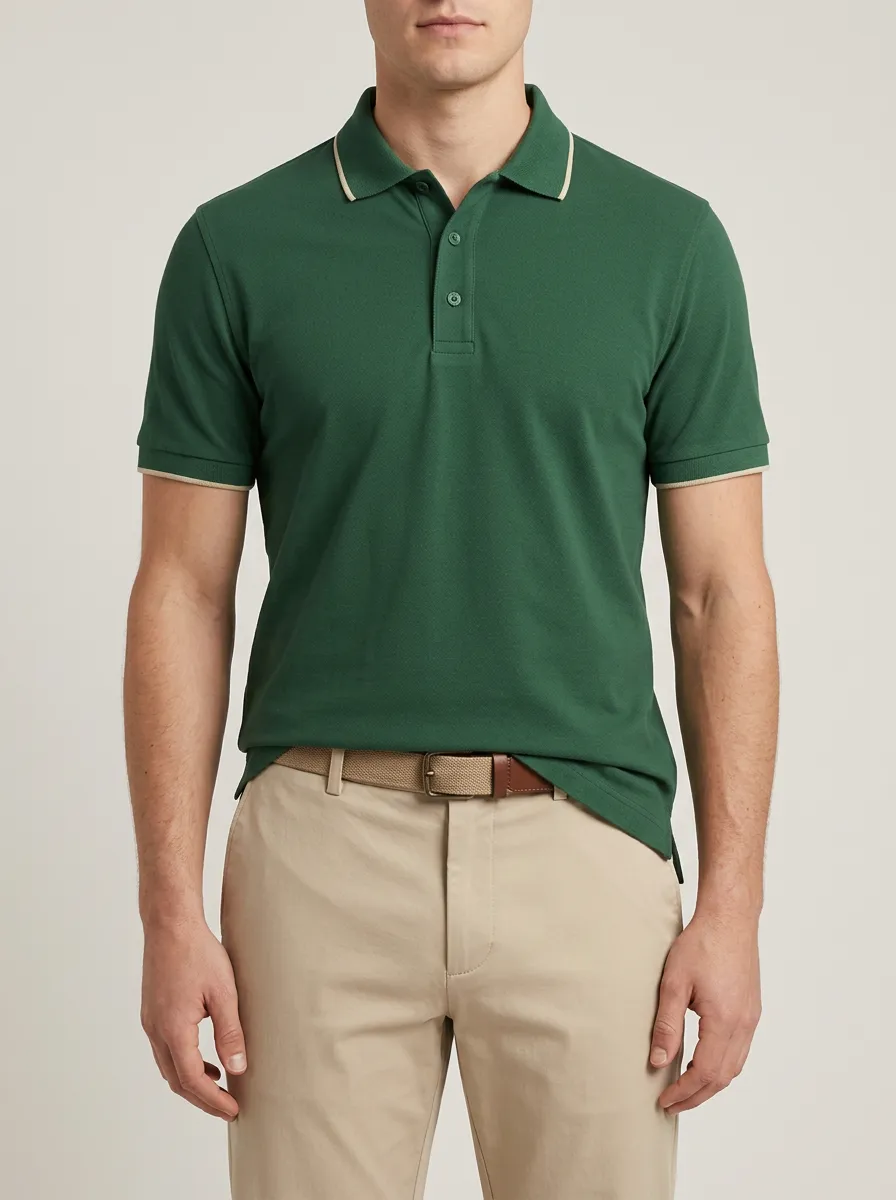 Course Contrast-Trim Golf Polo Shirt