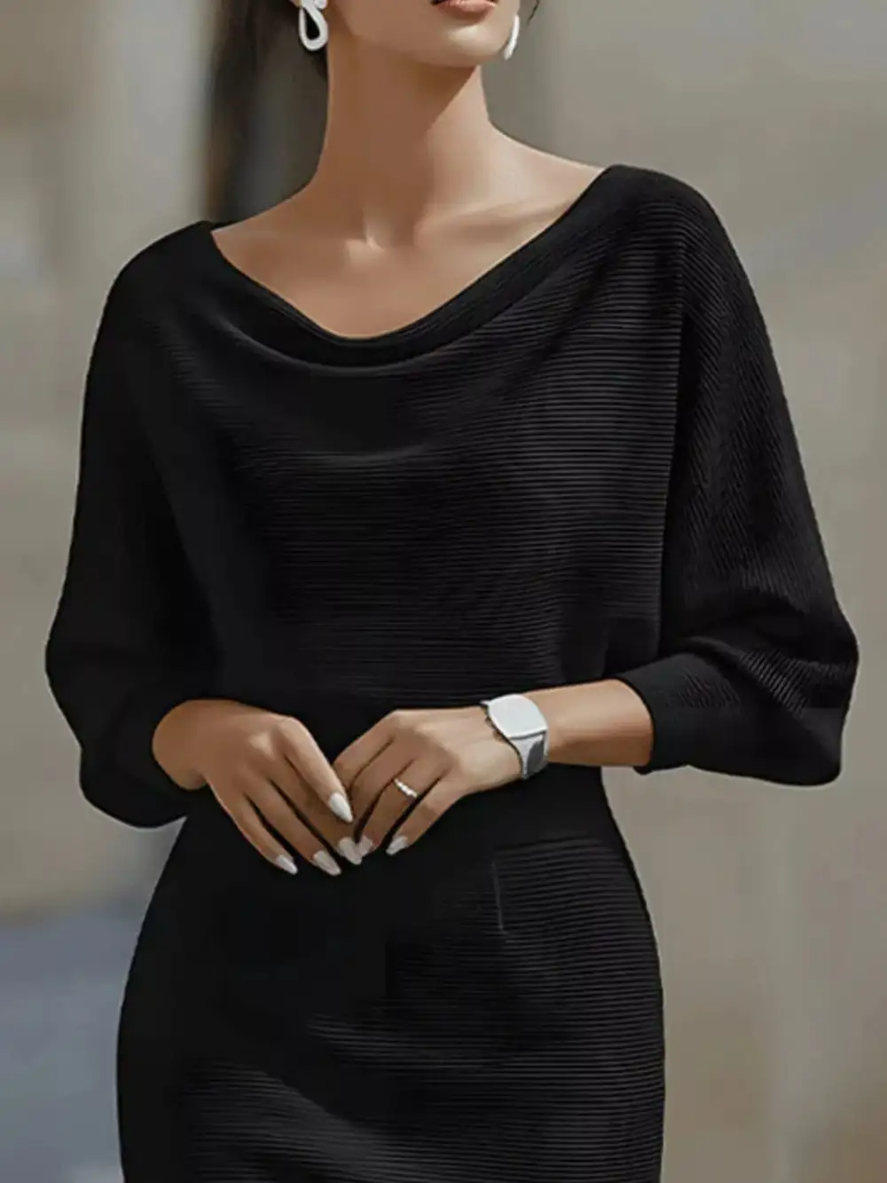 Cowl Midi Dress