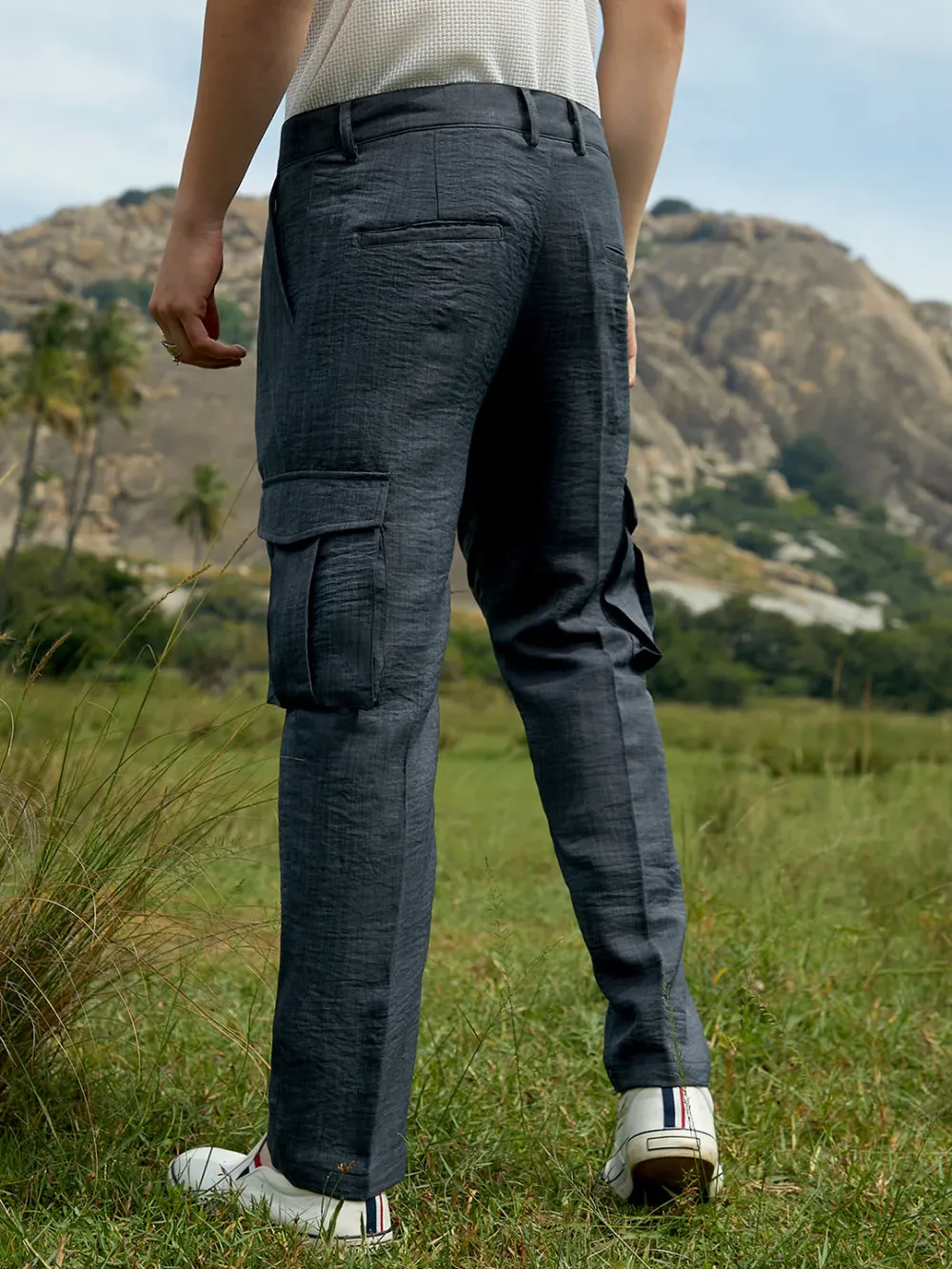 Black Casual Style Regular Trousers