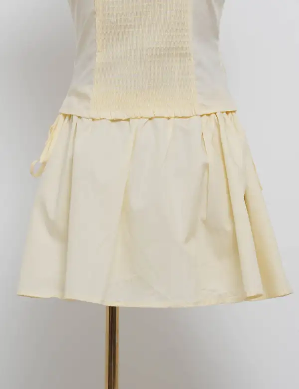 Lovely Solid Color Elastic Waist Mini Skirt