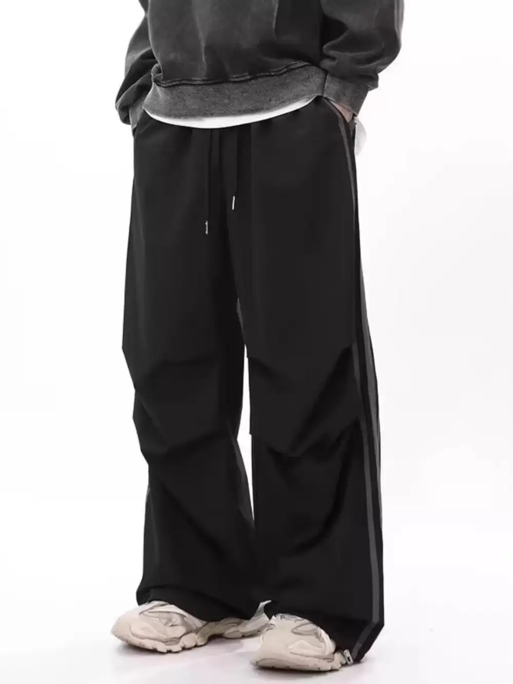 Men's Plus Size Wide Leg Striped Pants