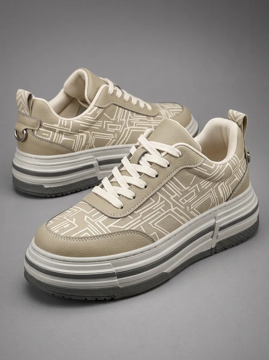 Men's Dynamic Geometric Pattern Patterned Minimal Skate Shoes
