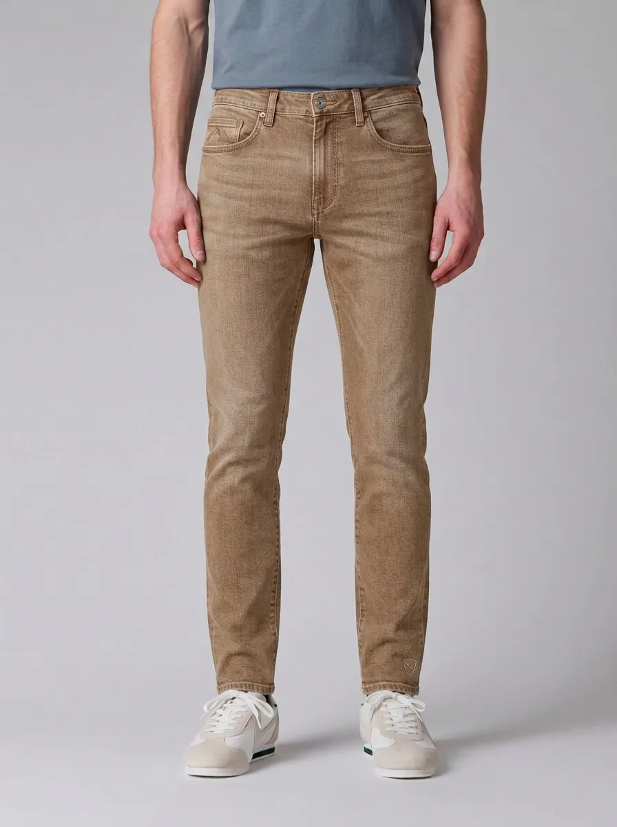 Men's Classic All Day Mountain Logo Embroidered Stretch Denim Jeans