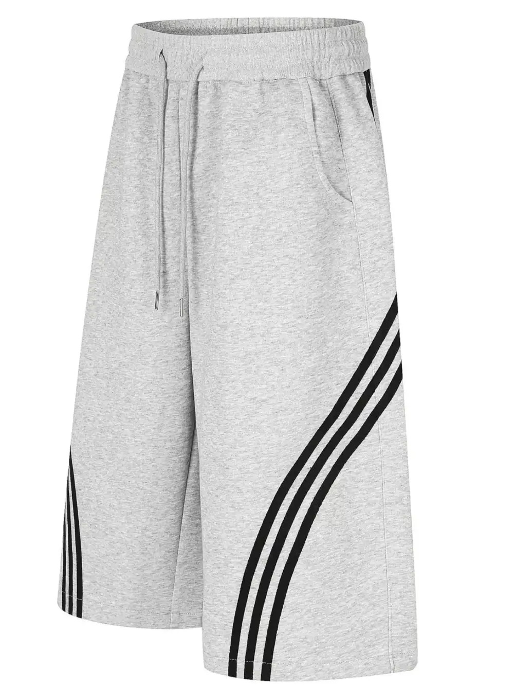 Men's Striped Wide Leg Cropped Pants