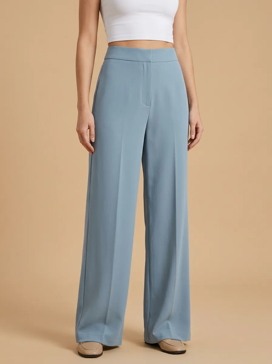 Women’s Relaxed Fit Printed Wide Leg Trousers