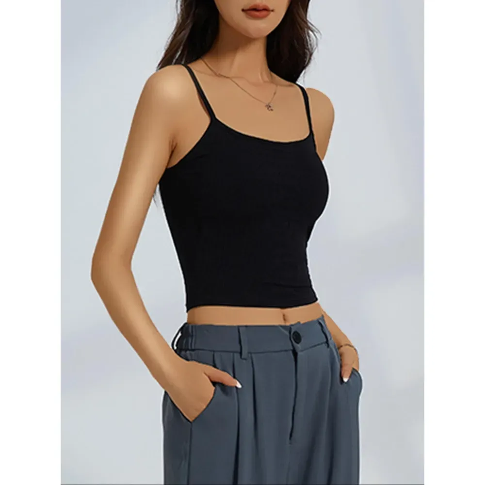 Women's Solid Ribbed Cami Tank Top