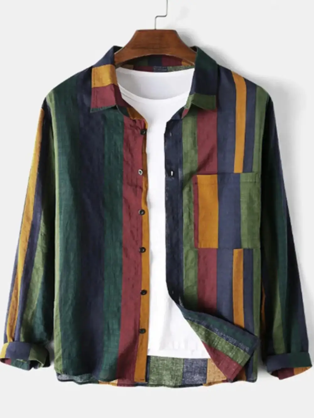 Striped Button Up Long Sleeve Shirt