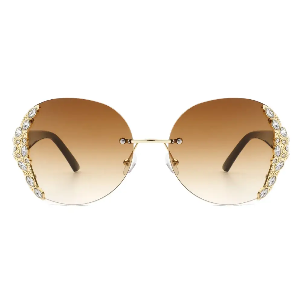 Simple Oval Round Frame Sunglasses