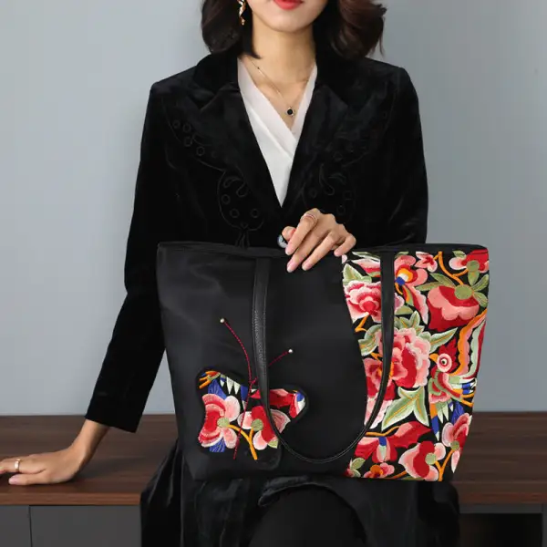 Embroidered Bag Large Capacity Tote Bag