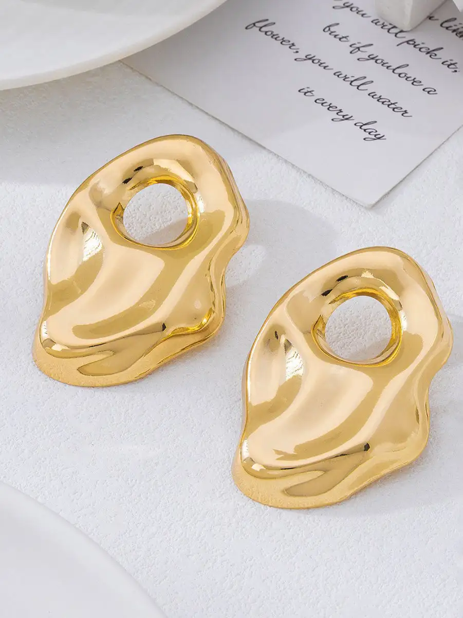 Curved Pearl-Inspired Accent Earrings