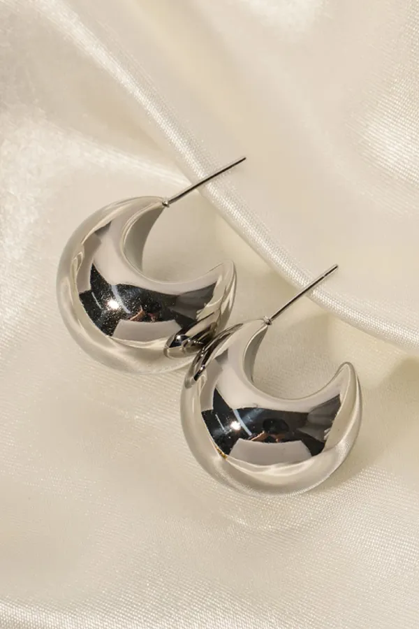 Stainless Steel C Hoop Earrings