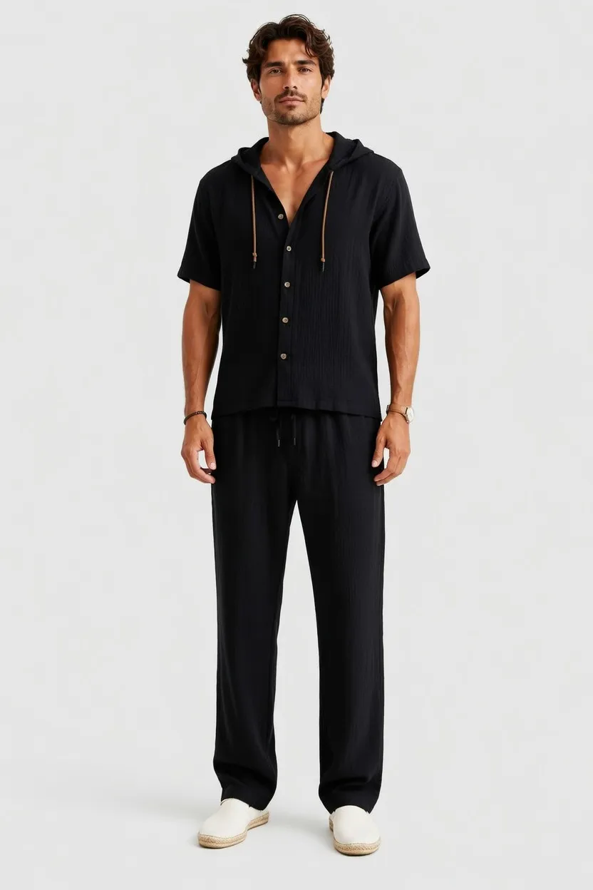 Men's Fashion Linen Two-Piece Set