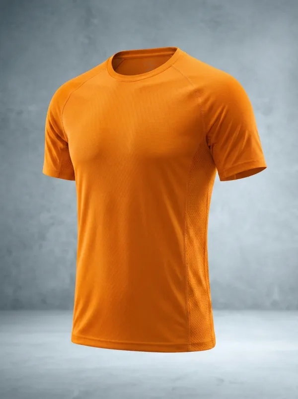 Men's Athletic Sports Mesh Printed T-Shirt