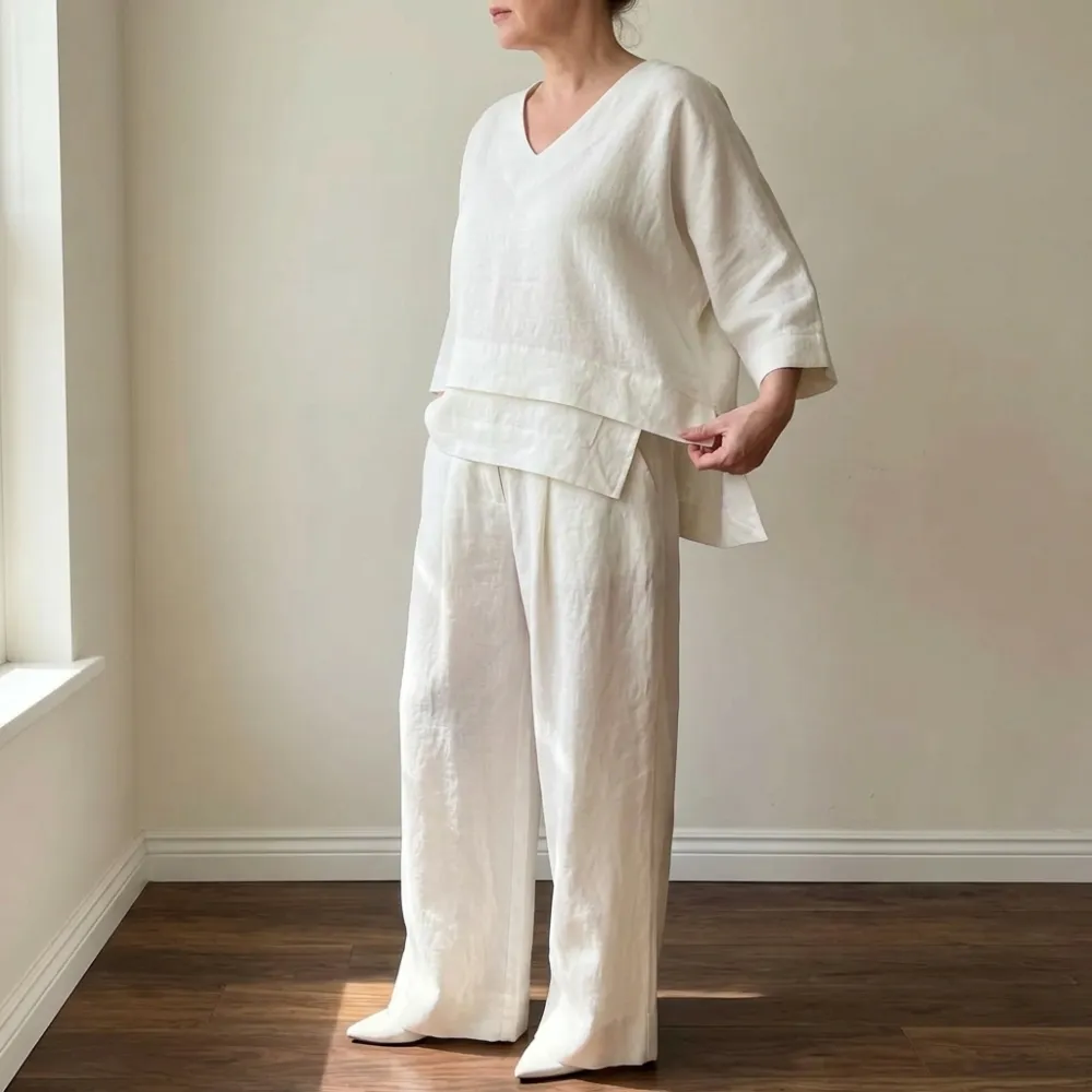 Asymmetric Two Piece Pants Set