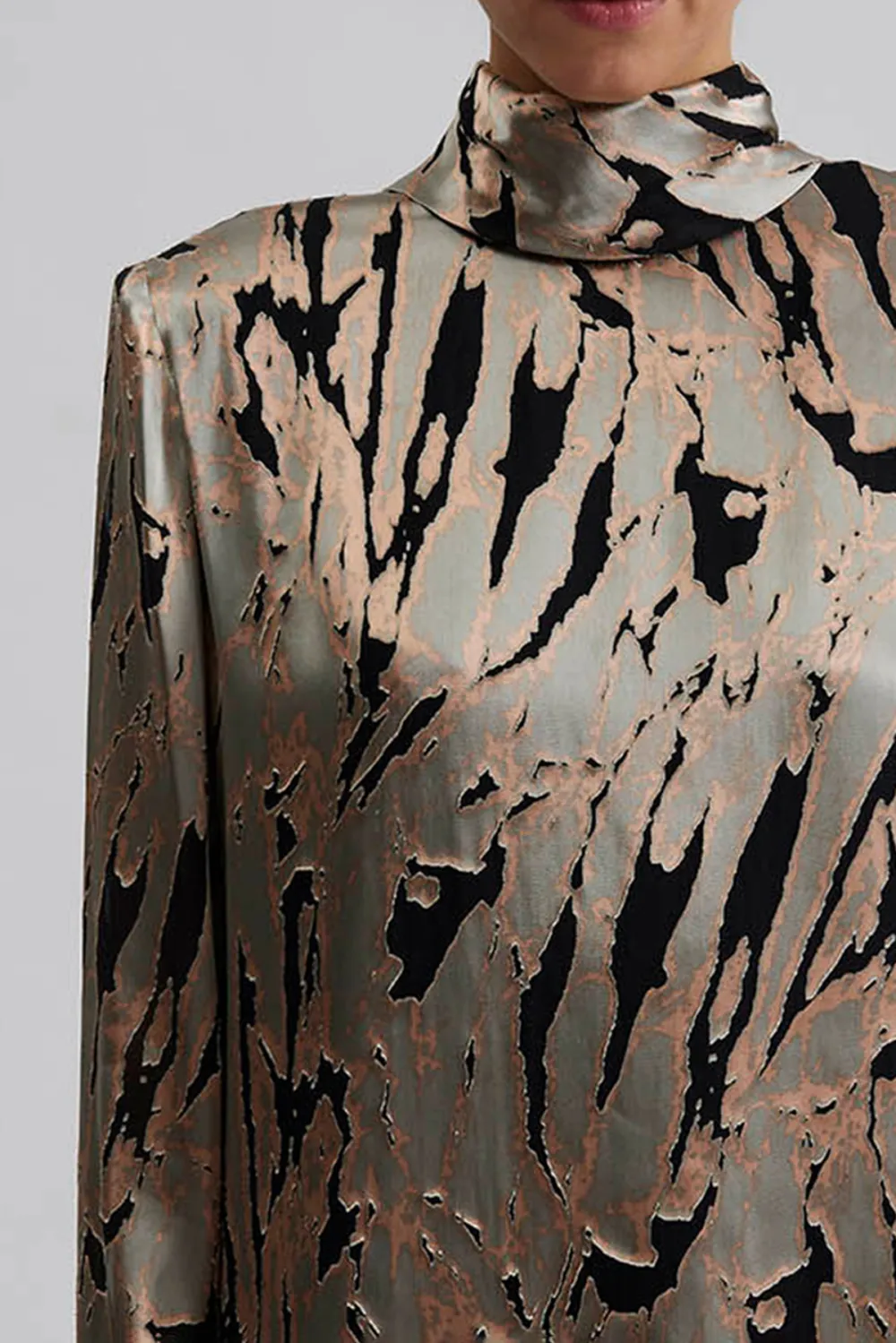 Abstract Print Silk Blend Mini Dress