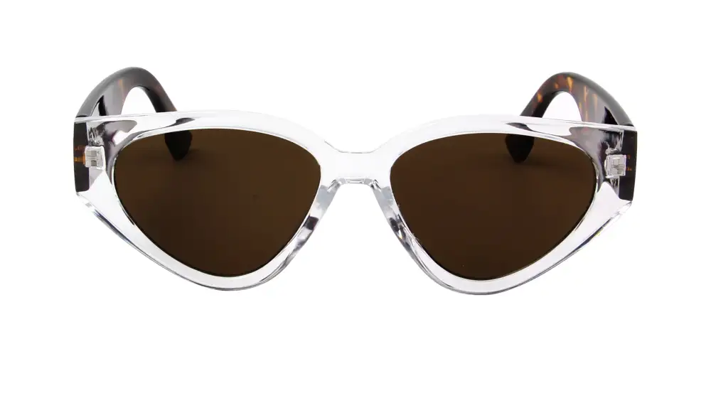 Layered Cat Eye Round Frame Sunglasses