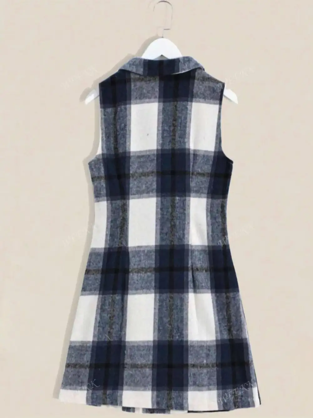 Plaid Sleeveless Dress Casual