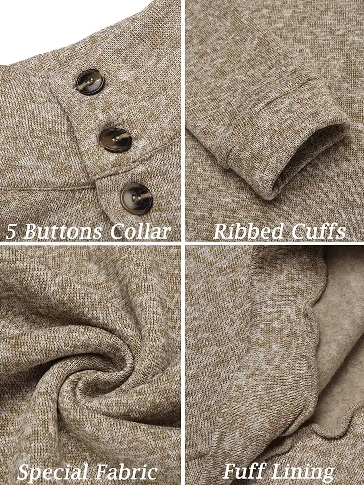 Casual Thermal Texured Knitted Sweatshirt Hoodie