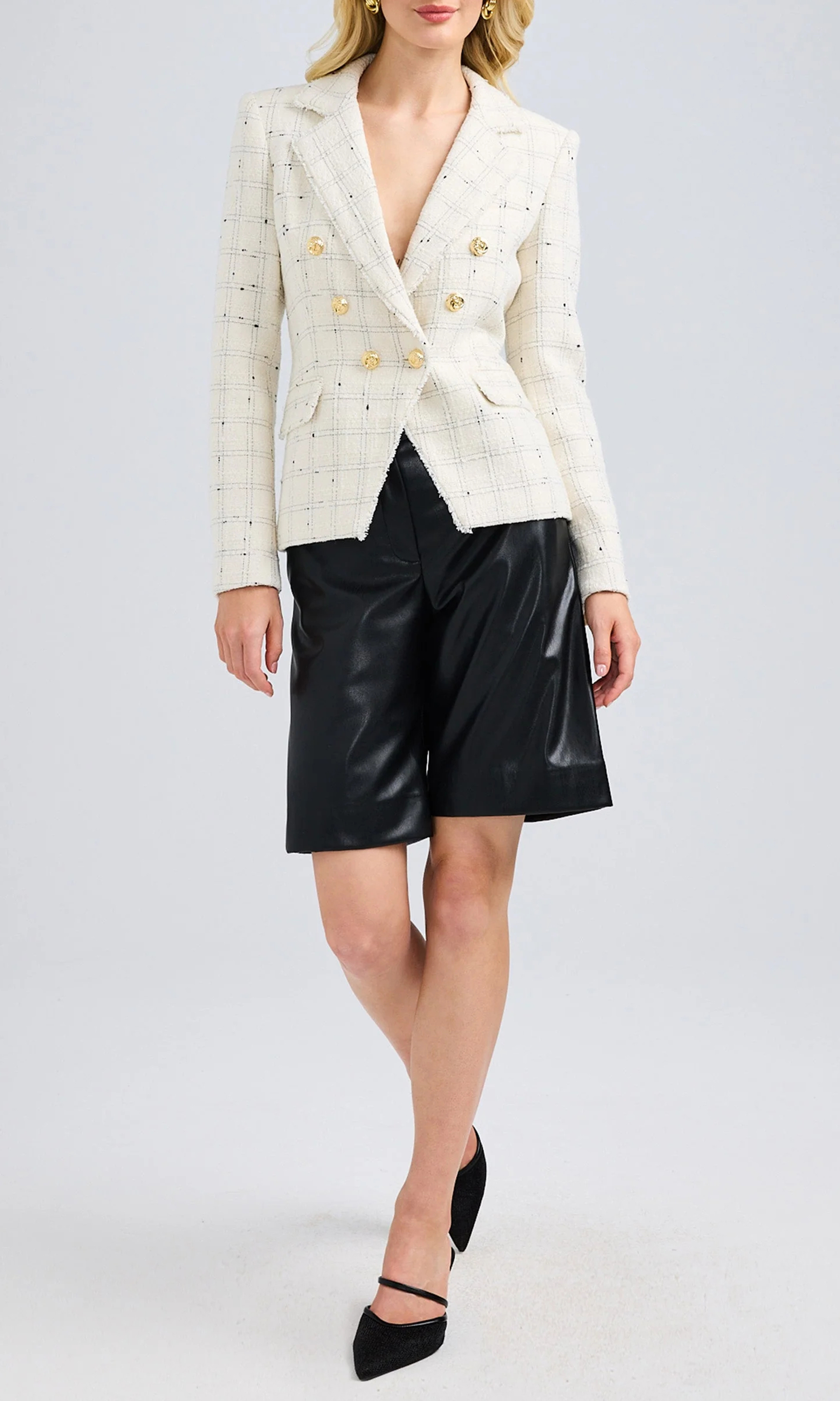 Windowpane Tweed Blazer