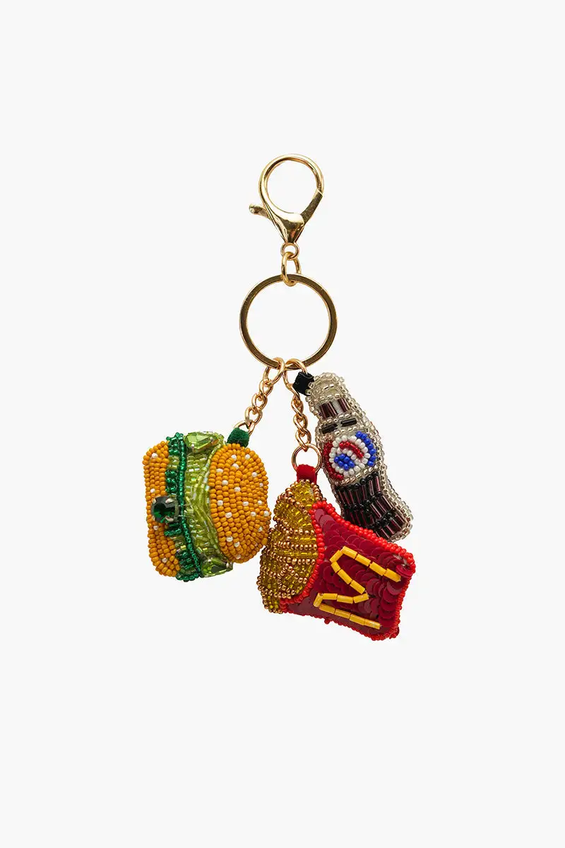 Snack Motif Beaded Bag Charm